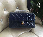 2017 Chanel Classic Flap Bags Original Patent leather 1116 in Royalblue with Gold