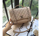 2017 Chanel Classic Top Handle Bag Original Caviar Leather A79291 Apricot A79291