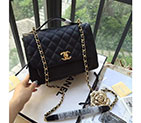 2017 Chanel Classic Top Handle Bag Original Caviar Leather A79291 Black A79291