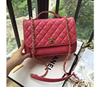 2017 Chanel Classic Top Handle Bag Original Caviar Leather A79291 Pink A79291