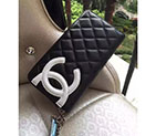 2017 Chanel Combon Zip Around Wallet Original leather A50078 Black A50078