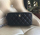 2017 Chanel Double zipper Small bag Original Caviar Leather A82527 Silver A82527