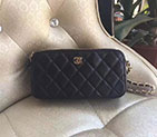 2017 Chanel Double zipper Small bag Original Sheepskin Leather A82527 Gold A82527