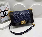 2017 Chanel LE Boy Flap Shoulder Bag Original Sheepskin Leather A67086 Blue&Black