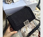 2017 Chanel LE Boy Flap Shoulder Bag Original denim A92495 Black A92495