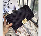 2017 Chanel LE Boy Flap Shoulder Bag Original denim A92495 Black A92495
