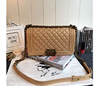 2017 Chanel LE Boy Flap Shoulder Bag Sheepskin Leather A67086 Apricot