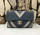 2017 Chanel Latest Flap Bag Original Nubuck Leather and Python leather A210006 Gold hardware A210006