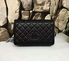 2017 Chanel Latest WOC A80697 Black Original Leather Mini Bag Silver A80697