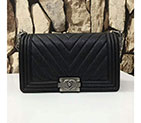 2017 Chanel Le Boy Flap Shoulder Bag Original Caviar Leather Black A67086