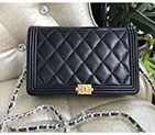 2017 Chanel Le boy WOC bag A80387 Black Original Lambskin Leather A80387
