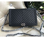 2017 Chanel Le boy WOC bag A80389 Black Original Leather A80389