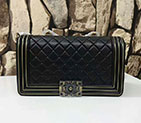 2017 Chanel LeBoy Flap Shoulder Bag Black Original Sheepskin leather A29508 A29508