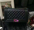 2017 Chanel LeBoy Flap Shoulder Bag Original Goat leather A67086 Black