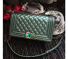 2017 Chanel LeBoy Flap Shoulder Bag Original Goat leather A67086 Green