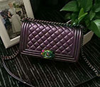 2017 Chanel LeBoy Flap Shoulder Bag Original Goat leather A67086 Purple