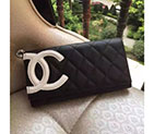 2017 Chanel Matelasse Bi-Fold Wallet Original Leather A50077 Black