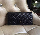 2017 Chanel Matelasse Bi-Fold Wallet Original Sheepskin leather A80758 Black
