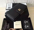 2017 Chanel Matelasse Bi-Fold Wallet Original python Leather A50073