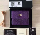 2017 Chanel Matelasse Tri-Fold Wallet Original python leather A48980
