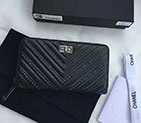 2017 Chanel Matelasse Zip Around Wallet Original Lambskin leather A7062