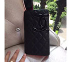 2017 Chanel Original Calfskin Leather Black CC Logo Bi-Fold Wallet A26717 Black