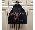 2017 Chanel Original Denim Fabric Backpack A33650 ancient silver hardware A33650