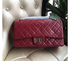 2017 Chanel Original Red Glazed Crackled Leather Classic Flap Bag A227 Silver A227