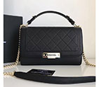 2017 Chanel Shoulder Tote Bag Original Deer Leather A93702 Black A93702