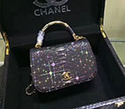 2017 Chanel Small Shoulder Tote bag Original Python Leather A90019 Gold hardware A90019