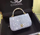 2017 Chanel Small Shoulder Tote bag Original Python Leather A90019 Gold hardware A90019