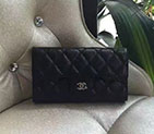 2017 Chanel Tri-Fold Wallet Black Original Caviar leather A31506 Silver