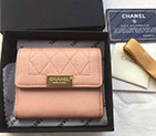 2017 Chanel Tri-Fold Wallet Original Lambskin Leather A84298 Gold Hardware A84298