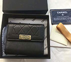 2017 Chanel Tri-Fold Wallet Original Lambskin Leather A84298 Gold Hardware A84298