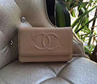 2017 Chanel WOC A33814 Apricot Original Caviar Leather Mini Flap Bag Gold A33814