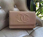 2017 Chanel WOC A33814 Apricot Original Caviar Leather Mini Flap Bag Silver A33814