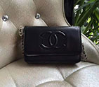 2017 Chanel WOC A33814 Black Original Lambskin Leather Mini Flap Bag Gold A33814