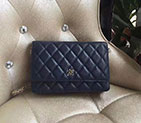 2017 Chanel WOC A33814 Blue Original Caviar Leather Mini Flap Bag Gold A33814