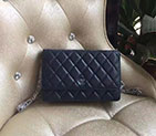 2017 Chanel WOC A33814 Blue Original Caviar Leather Mini Flap Bag Silver A33814