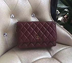 2017 Chanel WOC A33814 Burgundy Original Caviar Leather Mini Flap Bag Gold A33814