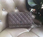 2017 Chanel WOC A33814 Grey Original Caviar Leather Mini Flap Bag Silver A33814