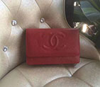 2017 Chanel WOC A33814 Red Original Caviar Leather Mini Flap Bag Silver A33814