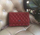 2017 Chanel WOC A33814 Red Original Caviar Leather Mini Flap Bag Silver A33814