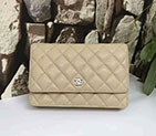 2017 Chanel WOC A33815 Apricot Original Caviar Leather Flap Shoulder Bags Silver A33815