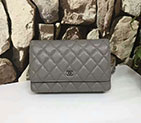 2017 Chanel WOC A33815 Grey Original Caviar Leather Flap Shoulder Bags Silver A33815