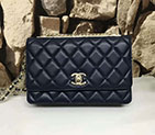 2017 Chanel WOC A80982 Royalblue Original Sheepskin Leather Mini Flap Bag Gold A80982