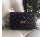 2017 Chanel WOC A81127 Black Original Sheepskin Leather Flap Shoulder Bags Gold A81127