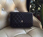 2017 Chanel WOC A82519 Black Original Sheepskin Leather Flap Shoulder Bags Silver A82519