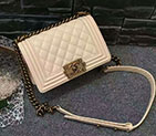2017 Le Boy Chanel Flap Shoulder Bag Original Caviar Leather A67085 Apricot A67085