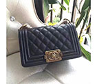 2017 Le Boy Chanel Flap Shoulder Bag Original Caviar Leather A67085 Black A67085
